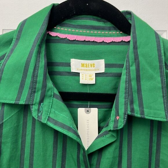 Anthropologie Maeve Striped Button down Top Size 12 - Picture 6 of 7